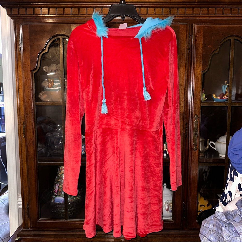 Spirit Halloween Dr Seuss Thing Women's Large Dress Halloween Costume Red & Blue
